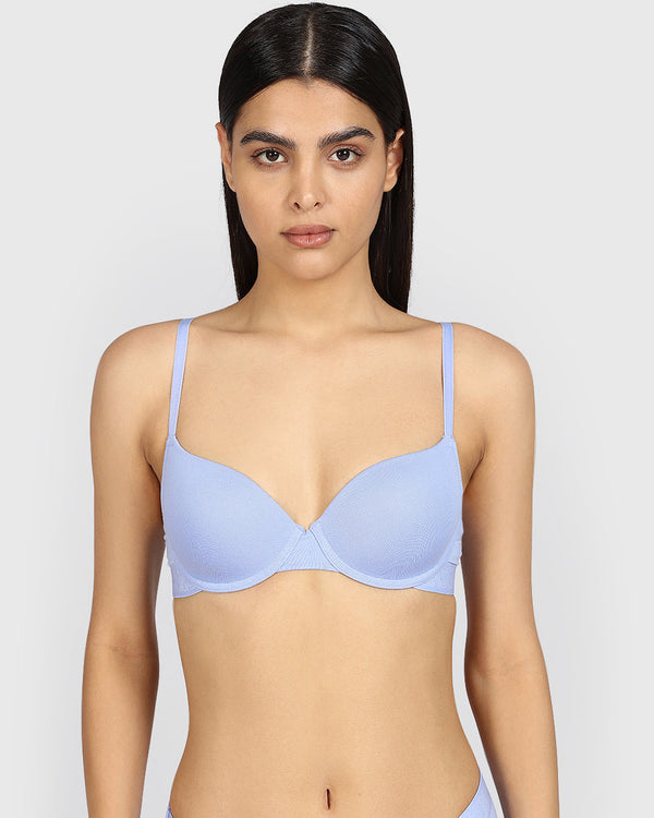 La Senza Remix Lightly Lined Demi Cotton Bra PERIWINKLE DREAM / 34B