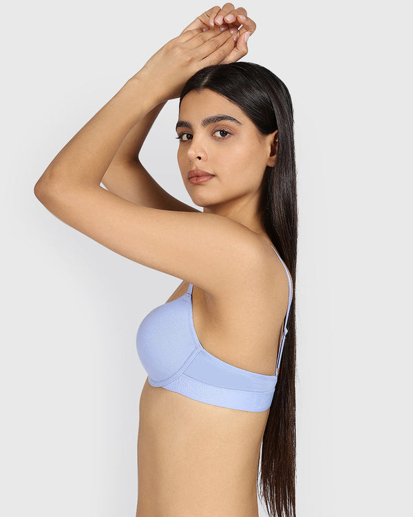 La Senza Remix Lightly Lined Demi Cotton Bra PERIWINKLE DREAM / 34B