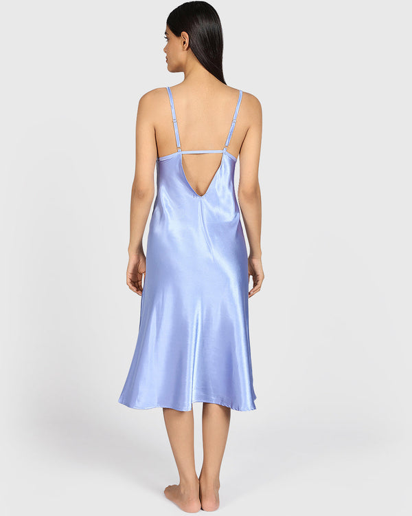 La Senza Sexy Sleep Satin Slip PERIWINKLE DREAM / M