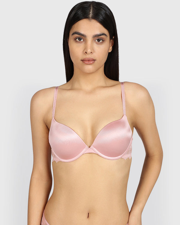La Senza Hello Sugar Plunge Double Pushup Bra ROYAL PINK / 34B