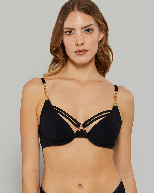LA SENZA UNLINED DEMI WIRED SEXY BLACK BRA WITHOUT SLING Black / S