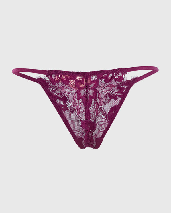 Isla & Evie Sexy Thong Panty Purple / S