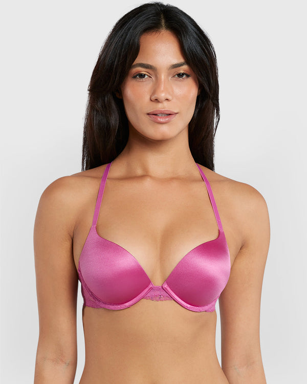 Isla & Evie Obvious Double Pushup Plunge Bra Purple / 34B