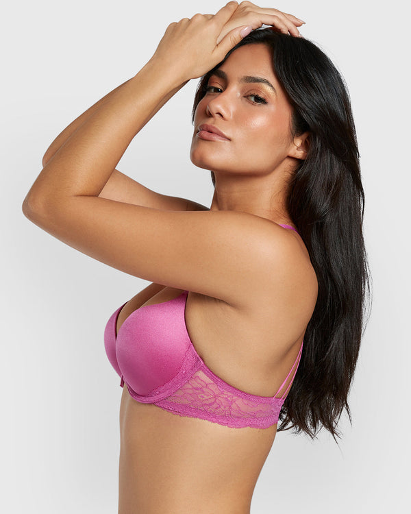 Isla & Evie Obvious Double Pushup Plunge Bra Purple / 34B