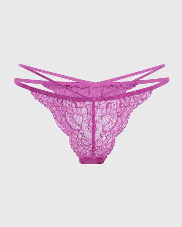 Isla & Evie Sexy Thong Panty Purple / S