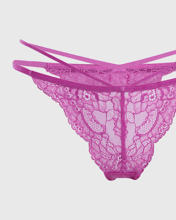 Isla & Evie Sexy Thong Panty Purple / S