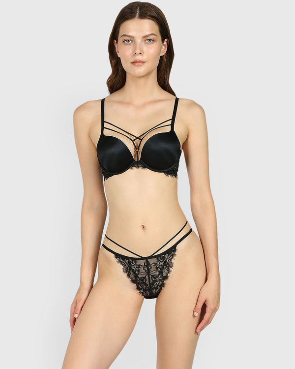 Isla & Evie Sexy Direct Mb Thong Panty BLACK / S