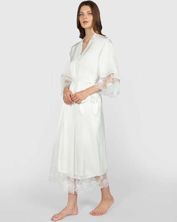 Isla & Evie Sexy Sleep Robe WHITE / S