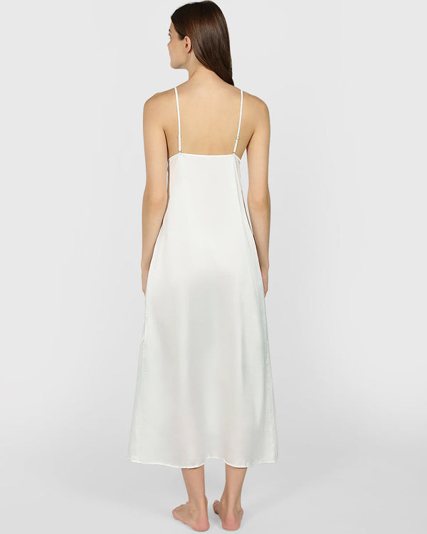 Isla & Evie Sexy Sleep Slip Dress WHITE / S