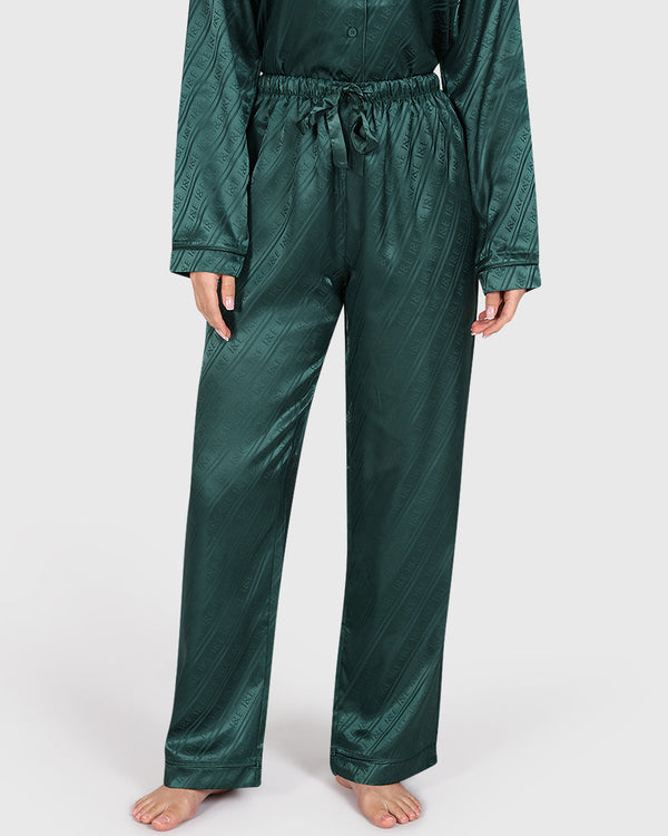 Isla & Evie Sexy Sleep 2-Piece Long Pant Dark Green / S