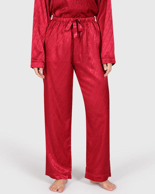 Isla & Evie Sexy Sleep 2-Piece Long Pant Dark Pink / S