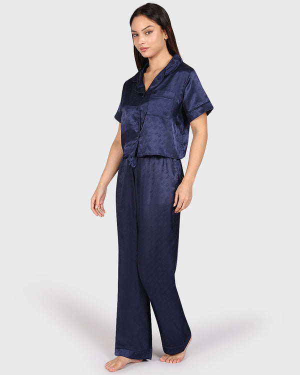 Isla & Evie Sexy Sleep 2-Piece Long Pant Dark Blue / S