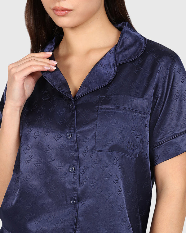 Isla & Evie Sexy Sleep 2-Piece Long Pant Dark Blue / S