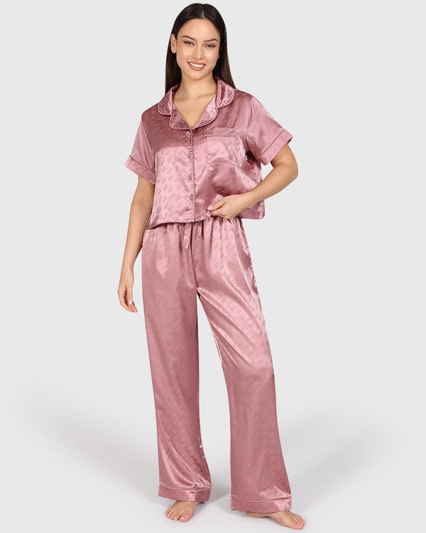 Isla & Evie Sexy Sleep 2-Piece Long Pant Light Pink / S