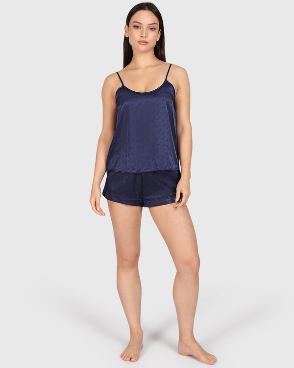 Isla & Evie Sexy Sleep Cami Set Dark Blue / S