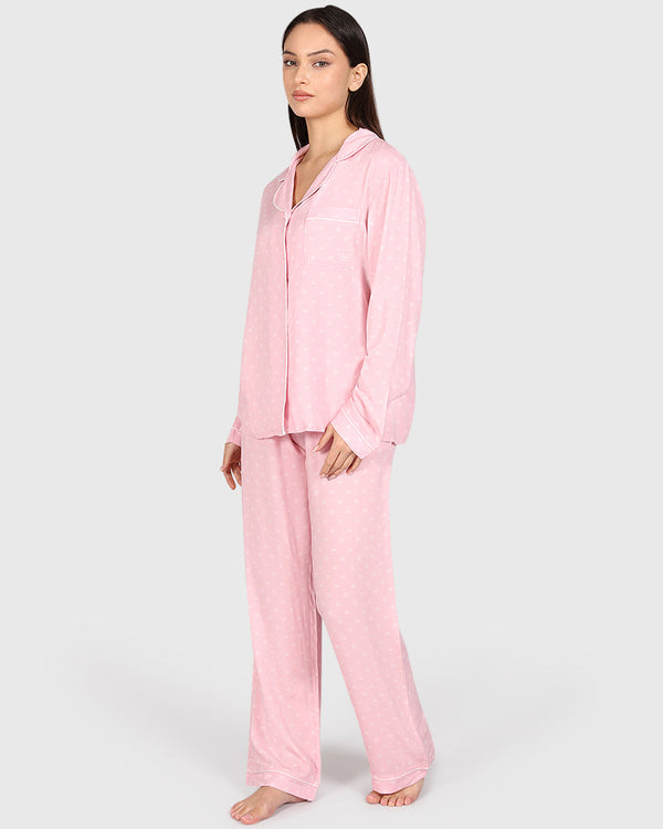 Isla & Evie Casual Lounge 2-Piece Long Pant Light Pink / S