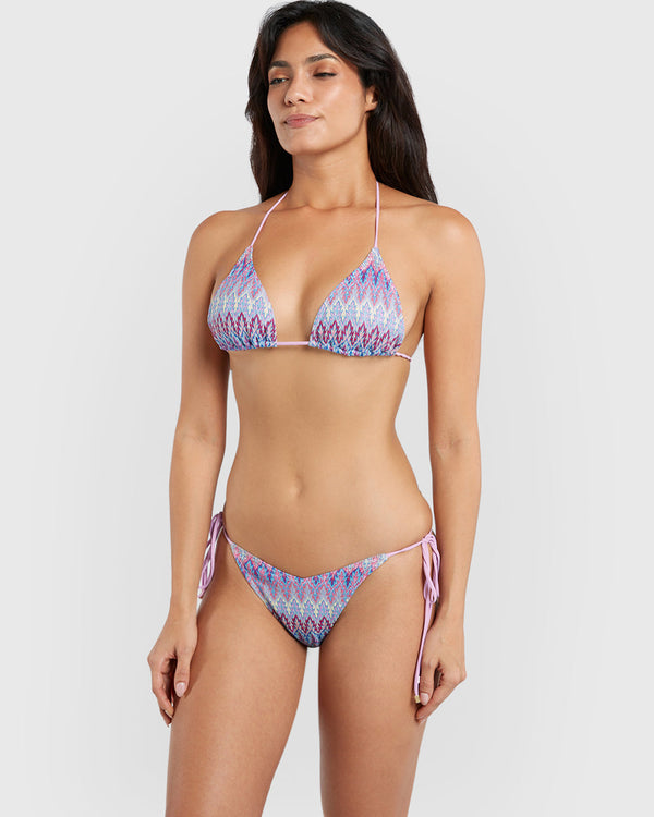 Isla & Evie Crochet Triangle Bikini Top Purple / S