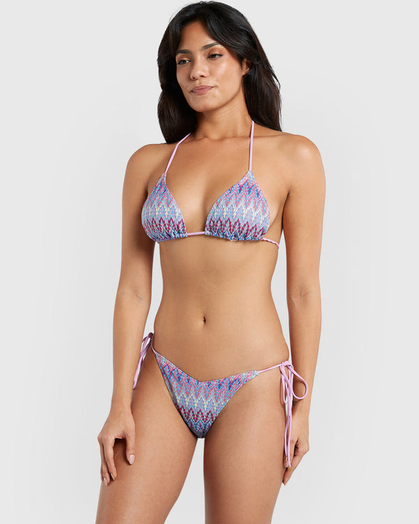 Isla & Evie Crochet Tie Side Bikini Bottom Purple / S