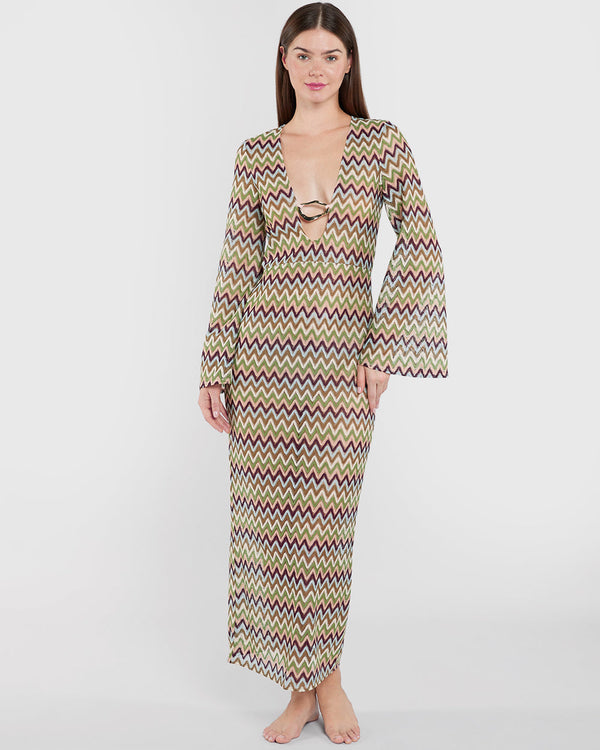 Isla & Evie Crochet Maxi Coverup Multicolor / S