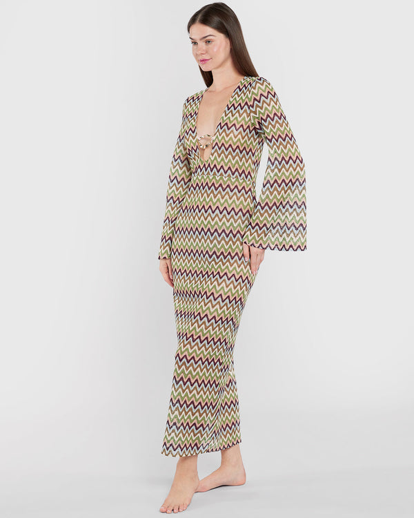 Isla & Evie Crochet Maxi Coverup Multicolor / S