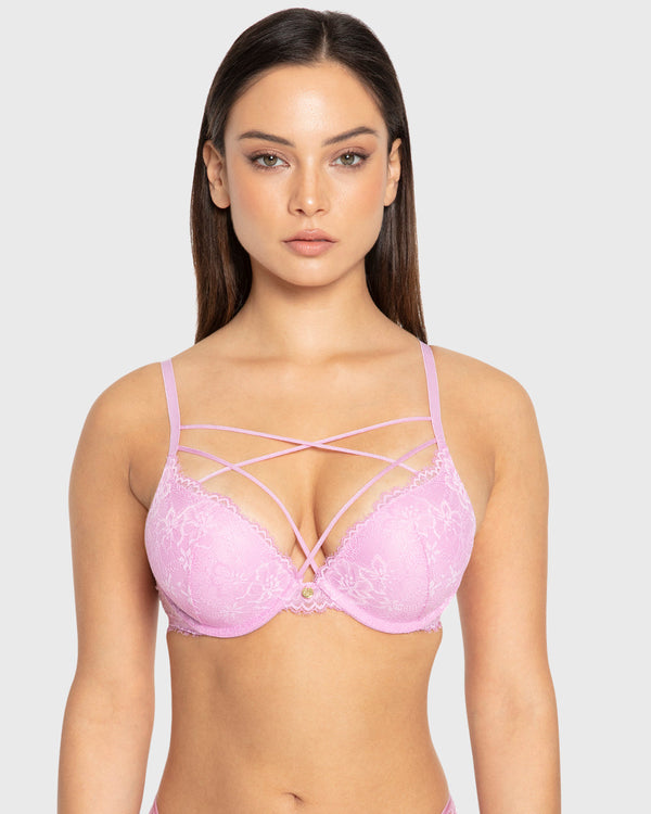 Isla & Evie Phalaenopsis Double Push Up Plunge Bra