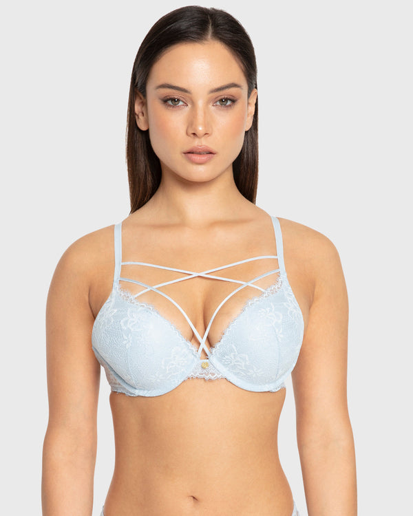 Isla & Evie Skyway Double Push Up Plunge Bra