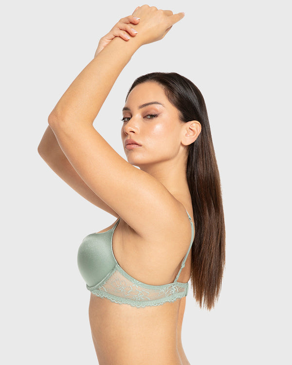 Isla & Evie Iceberg Green Gel Padded Plunge Bra