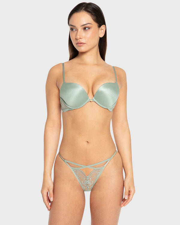 Isla & Evie Iceberg Green Gel Padded Plunge Bra