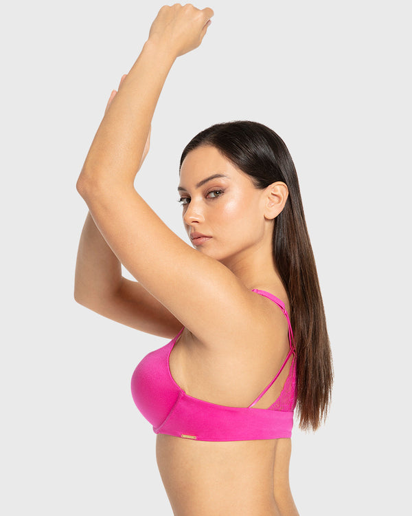 Isla & Evie Rose Violet Double Push Up Plunge Bra