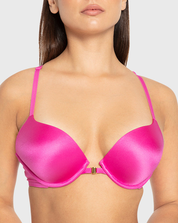 Isla & Evie Rose Violet Double Push Up Plunge Bra