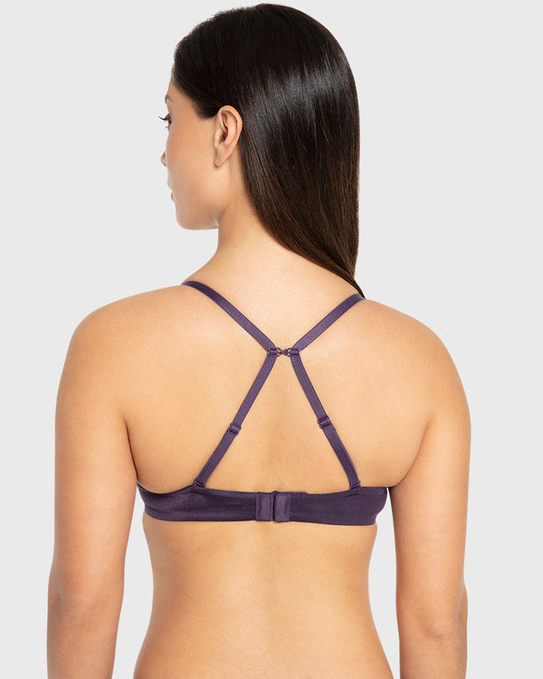 Isla & Evie Purple Velvet Gel Padded Plunge Bra