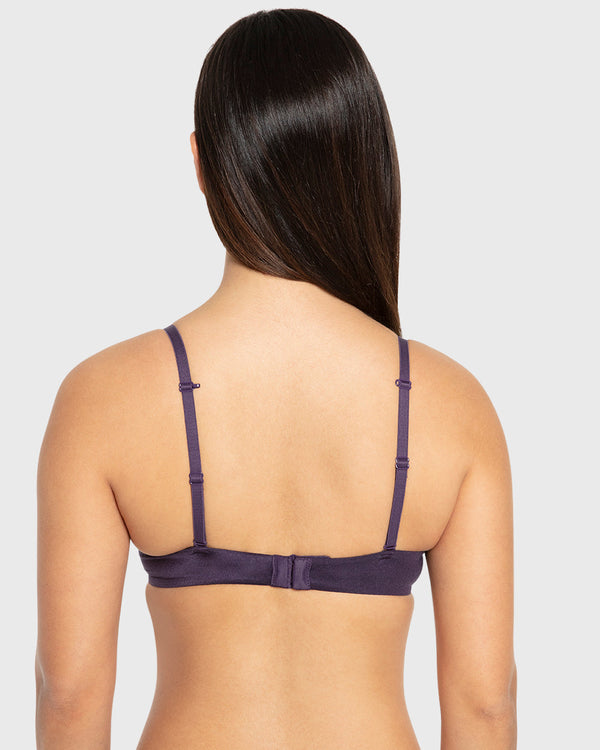 Isla & Evie Purple Velvet Gel Padded Plunge Bra