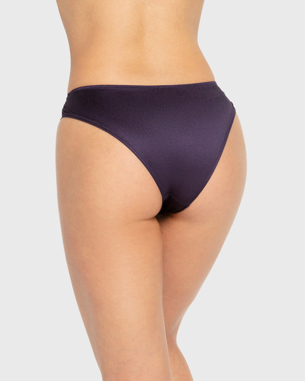 Isla & Evie Purple Velvet Lace Cheeky