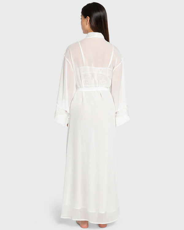 Isla & Evie Bright White Chiffon Robe