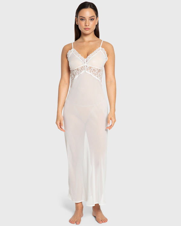 Isla & Evie Bright White Chiffon Slip
