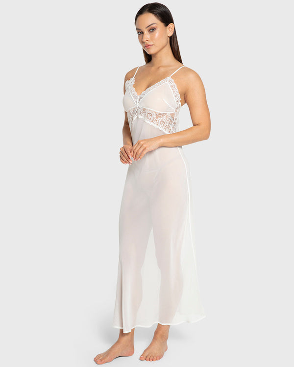 Isla & Evie Bright White Chiffon Slip