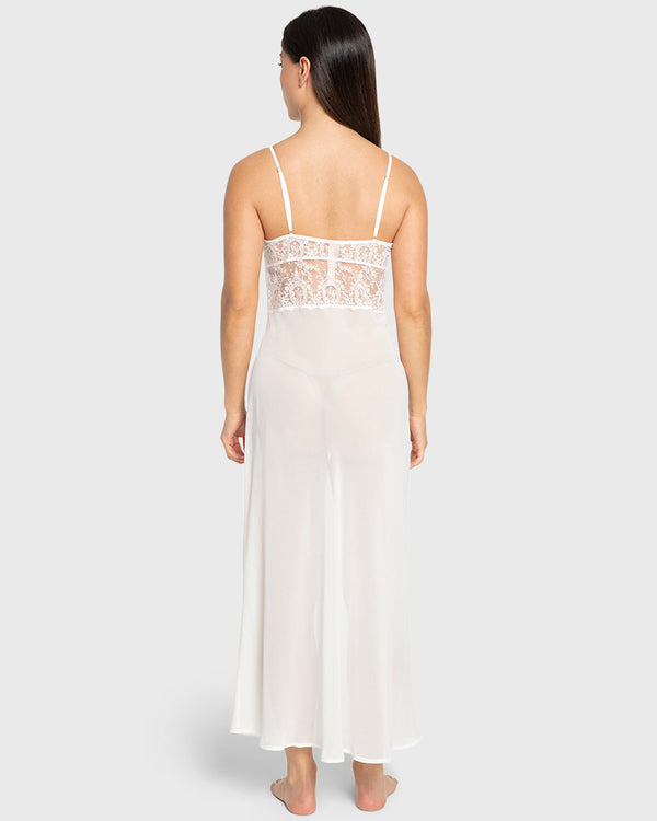 Isla & Evie Bright White Chiffon Slip