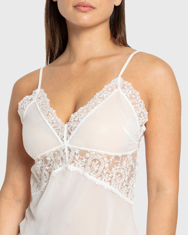 Isla & Evie Bright White Chiffon Slip