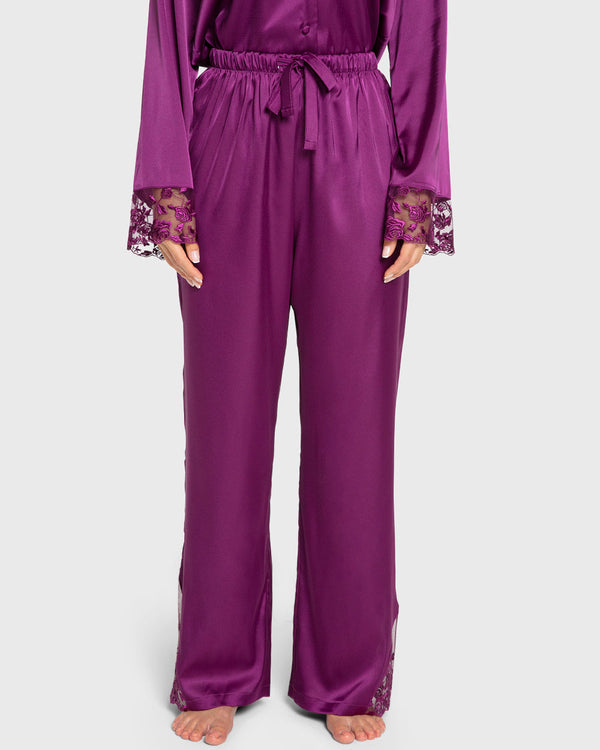 Isla & Evie Purple Potion Satin Pajama Set