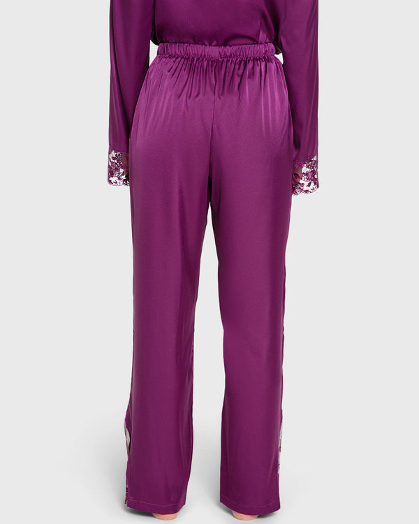Isla & Evie Purple Potion Satin Pajama Set