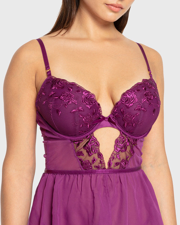 Isla & Evie Purple Potion Mesh Babydoll