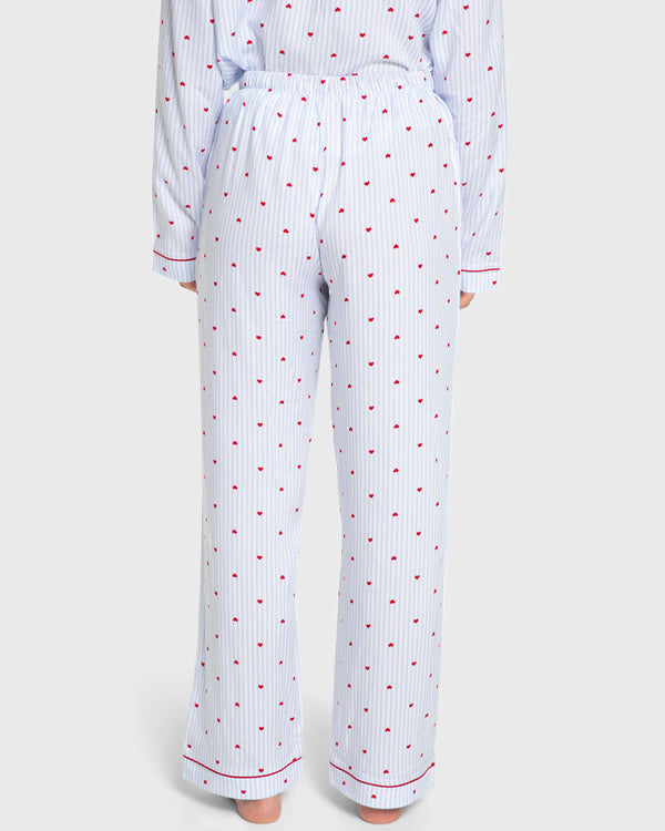 Isla & Evie Blue Heart Print Viscose Pajama Set