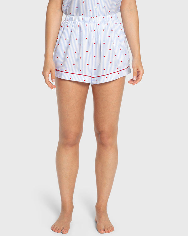 Isla & Evie Blue Heart Print Viscose Cami Pajama Set