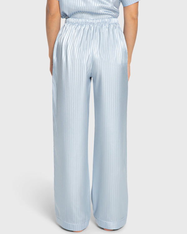 Isla & Evie Blue Stripe Satin Pajama Set