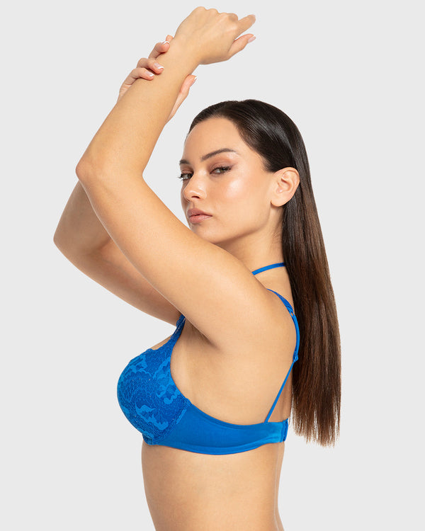 Isla & Evie Princess Blue Double Push-Up Plunge Bra Princess Blue / 34B