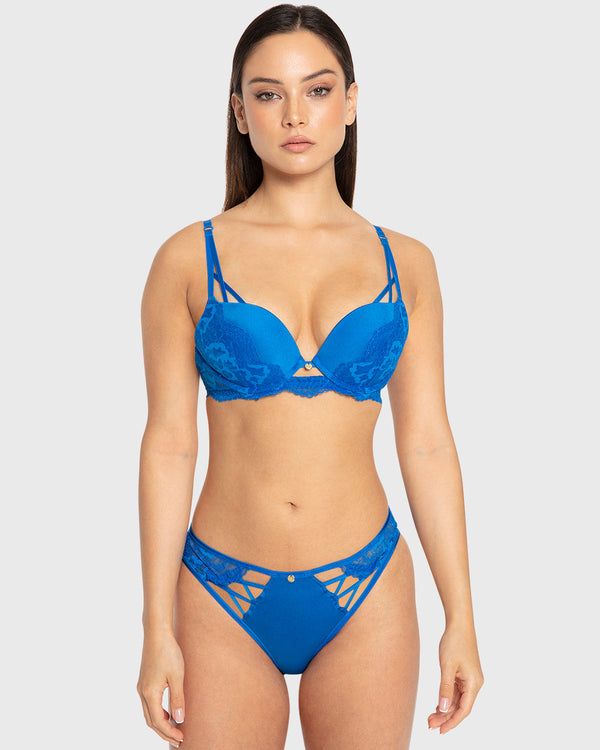 Isla & Evie Princess Blue Gel Padded Plunge Bra Princess Blue / 34B
