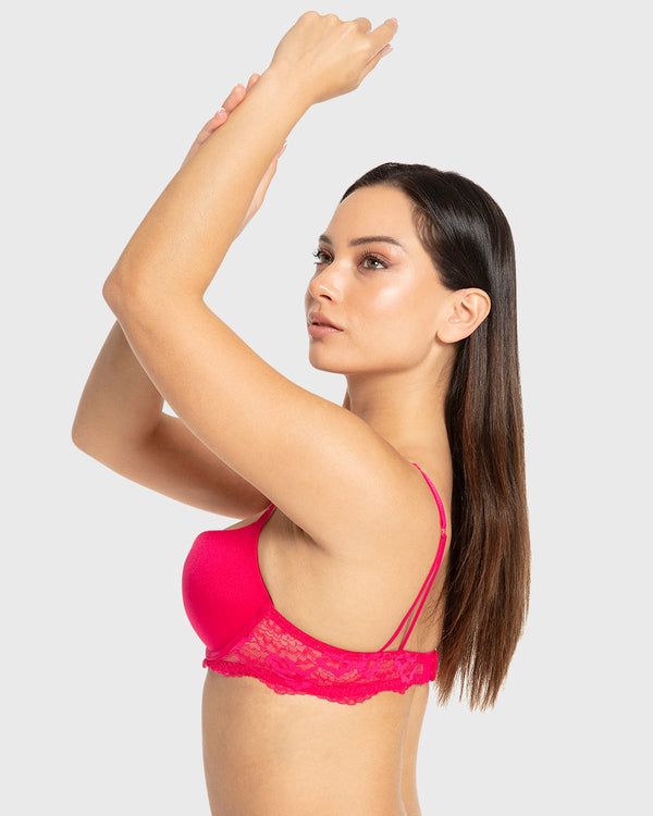 Isla & Evie Bright Rose Gel Padded Plunge Bra Bright Rose / 34B