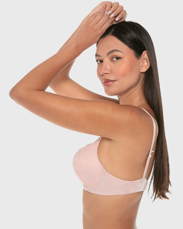 La Senza Isla And Evie Sexy Fashion Double Push Up Padded Plunge Bra Rose Quartz Rose Quartz / 34B