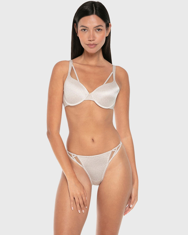 Isla & Evie Luxe Fashion Micro Thong Panty Wind Chime Print / S