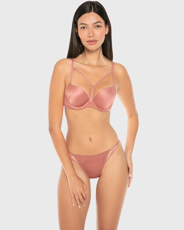 Isla & Evie Luxe Fashion Micro Thong Panty Withered Rose Print / S